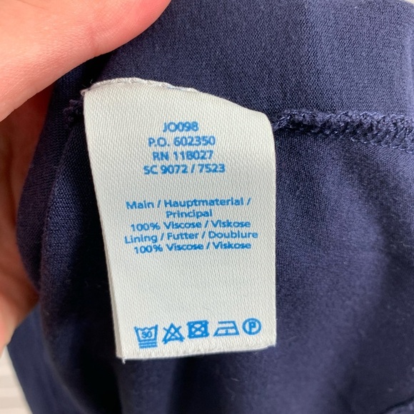 Boden Navy Peplum Polka Dot Top 4 - Picture 4 of 6